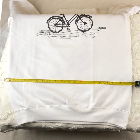 NWT Sweatshirt Bicycle Geranium Basket Sweatshirt Ladies Size Small Hand Painted - Picture 6 of 8